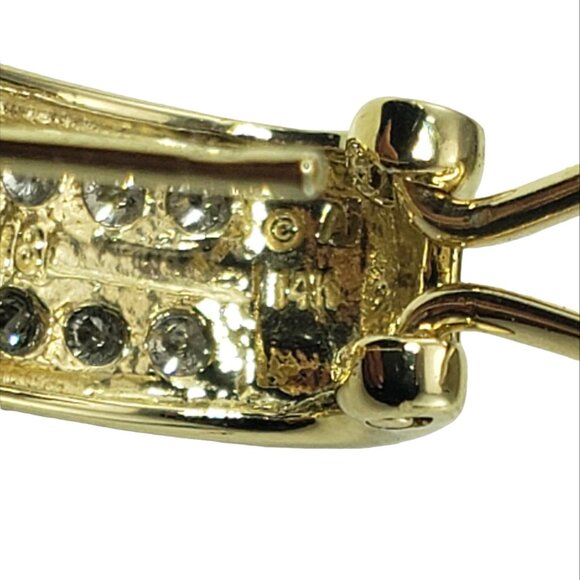 Vintage 14 Karat Yellow Gold and Diamond Earrings #15496 - Picture 7 of 9